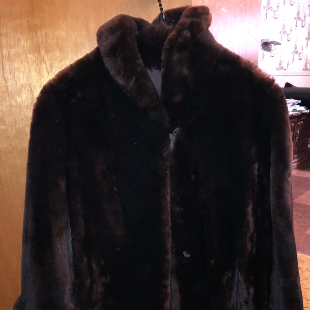 Chocolate brown beaver fur jacket